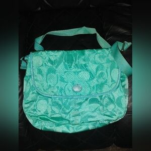 Coach Purse Turquoise With Stamp